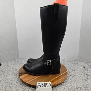 Frye Womens 7B Melissa Knotted Black Leather Casual Lifestyle Tall Riding Boot